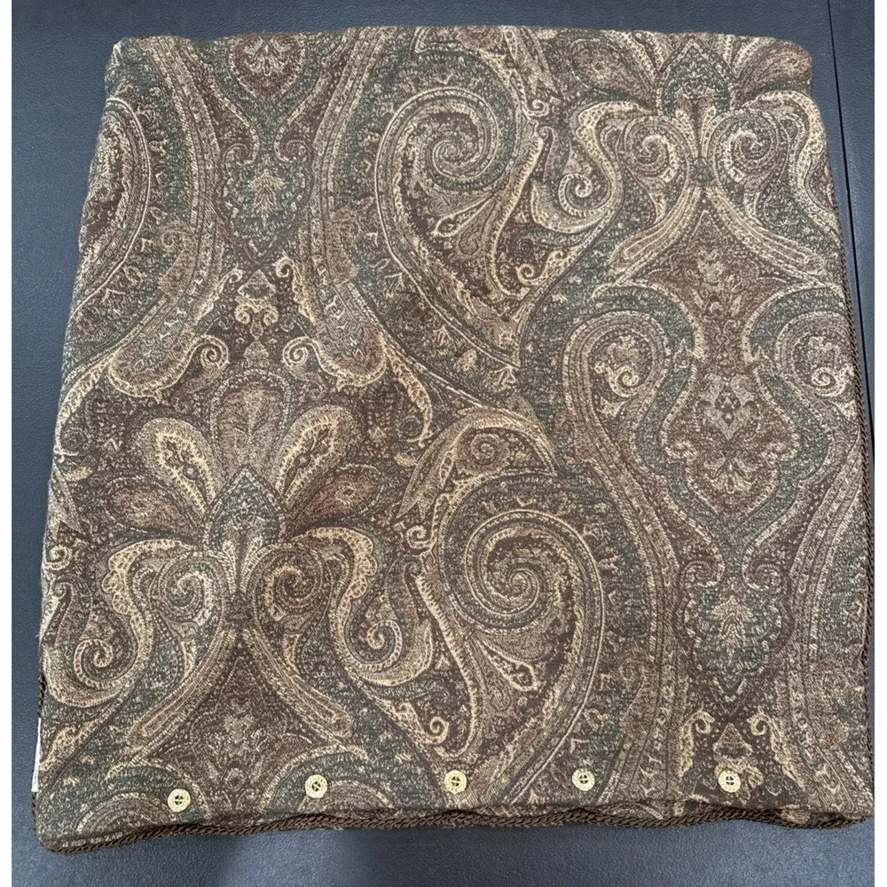 Ralph Lauren Pillow Cover Crown Crest Monogram Paisley Tapestry Embroidered 24